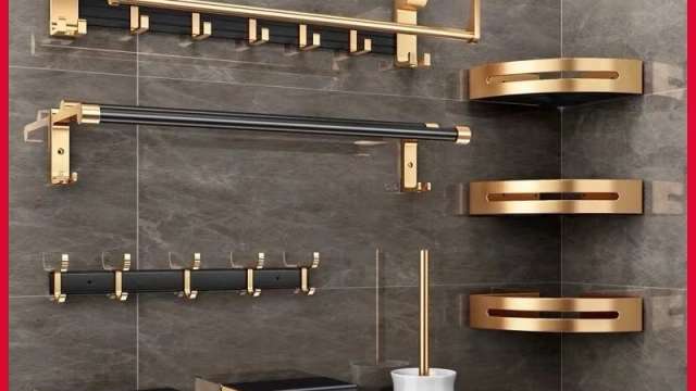 Rack de banheiro MEIDOO dourado preto: vale a pena? - Todos os artigos