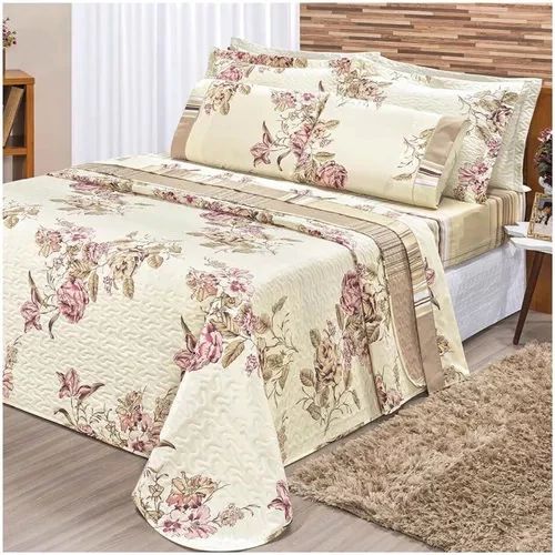 kit Cobre Leito Colcha forro de cama casal Dupla Face Estampado 3pç 150 fios toque de pessego — análise em Produtos Review Online