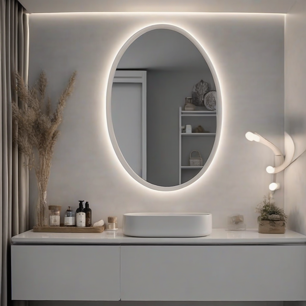 Espelho Oval Orgânico com LED Luz Quente e Fria 80x50 e 40x50 para Banheiro Lavabo Penteadeira — análise em Produtos Review Online
