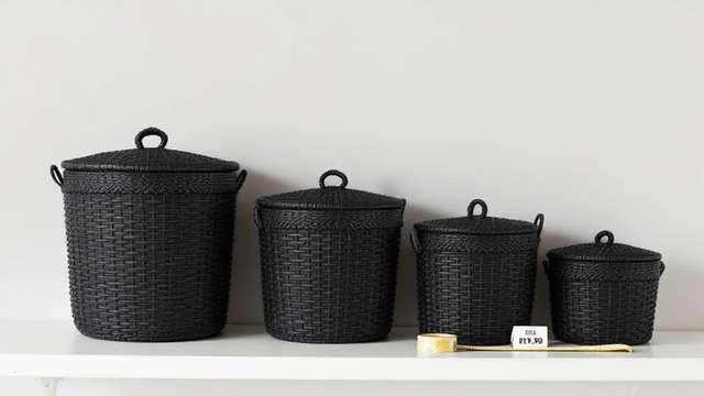 Kit 4 Cestos Rattan Tampa 4L Preto: Vale a Pena? - Todos os artigos