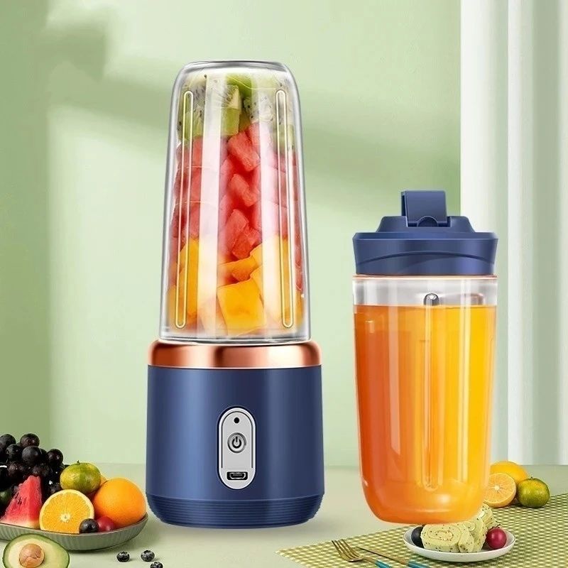 400ML 6 Lâminas Espremedor Elétrico Mini Liquidificador Portátil De Suco De Alimentos Misturador Leite — análise em Produtos Review Online