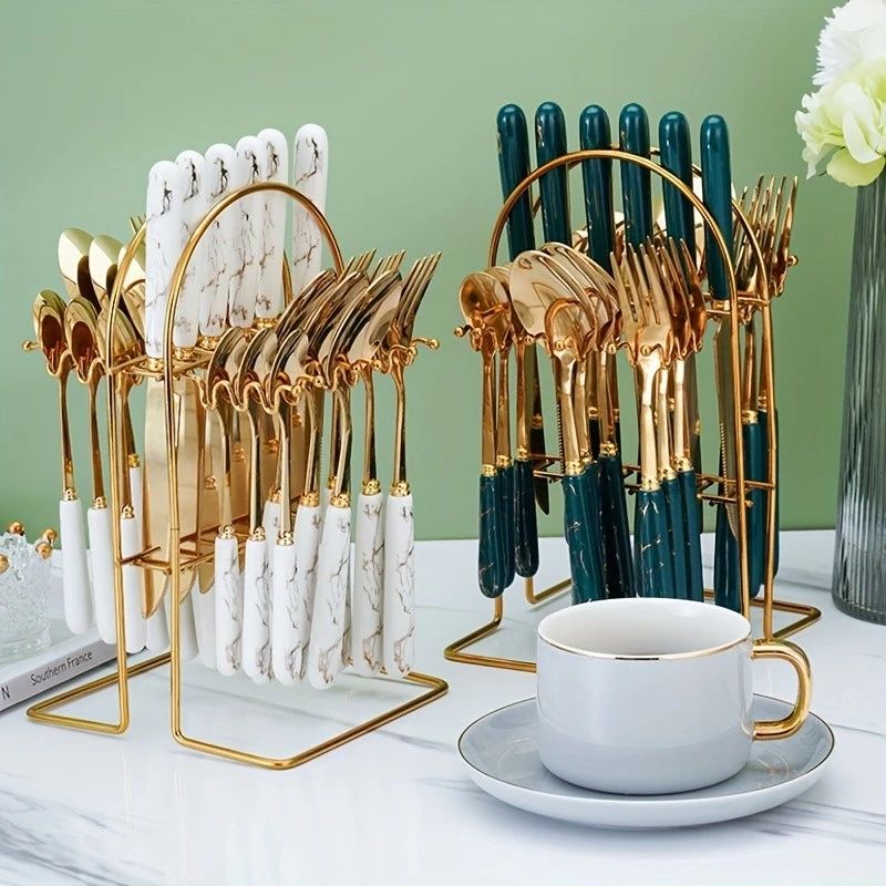 Kit 24 peças Talheres Colher Garfo Faca aço inoxidável de luxo  (Sem Suporte) Para Casa e Catering de Hotel — análise em Produtos Review Online