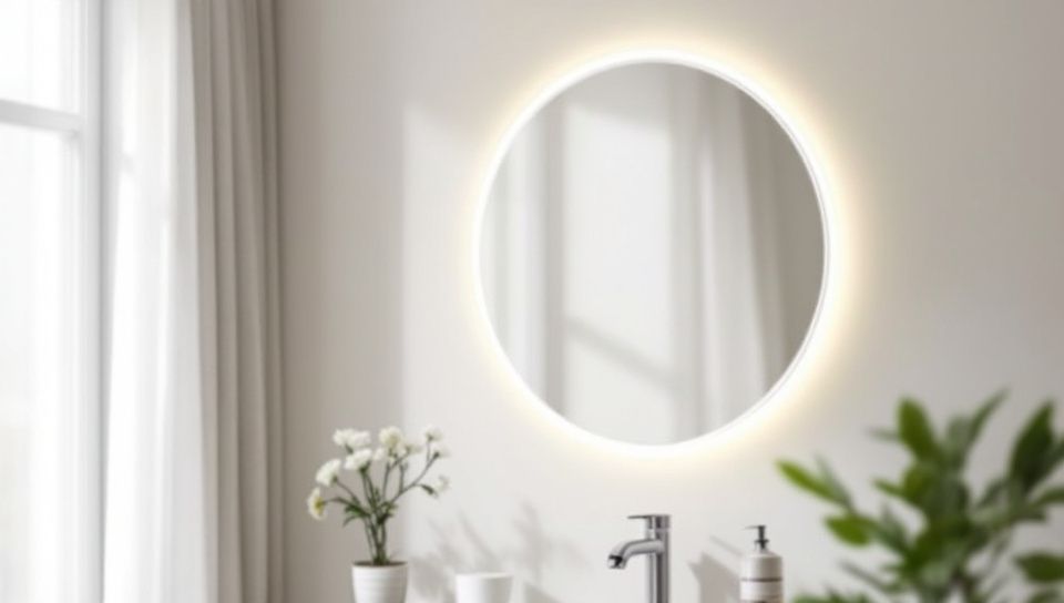 Espelho Redondo com Botão Touch 40x40cm Jateado com Led 3 Cores Lapidado Moderna Quarto Banheiro — análise em Produtos Review Online