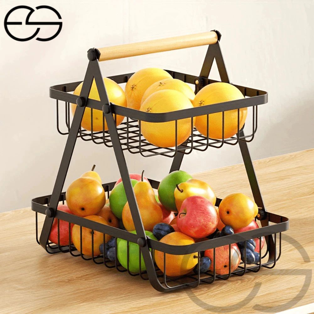 Fruteira de Mesa ou Cesto Multiuso Cesta de metal portátil Organizador para Casa Cozinha Escritório ES — análise em Produtos Review Online