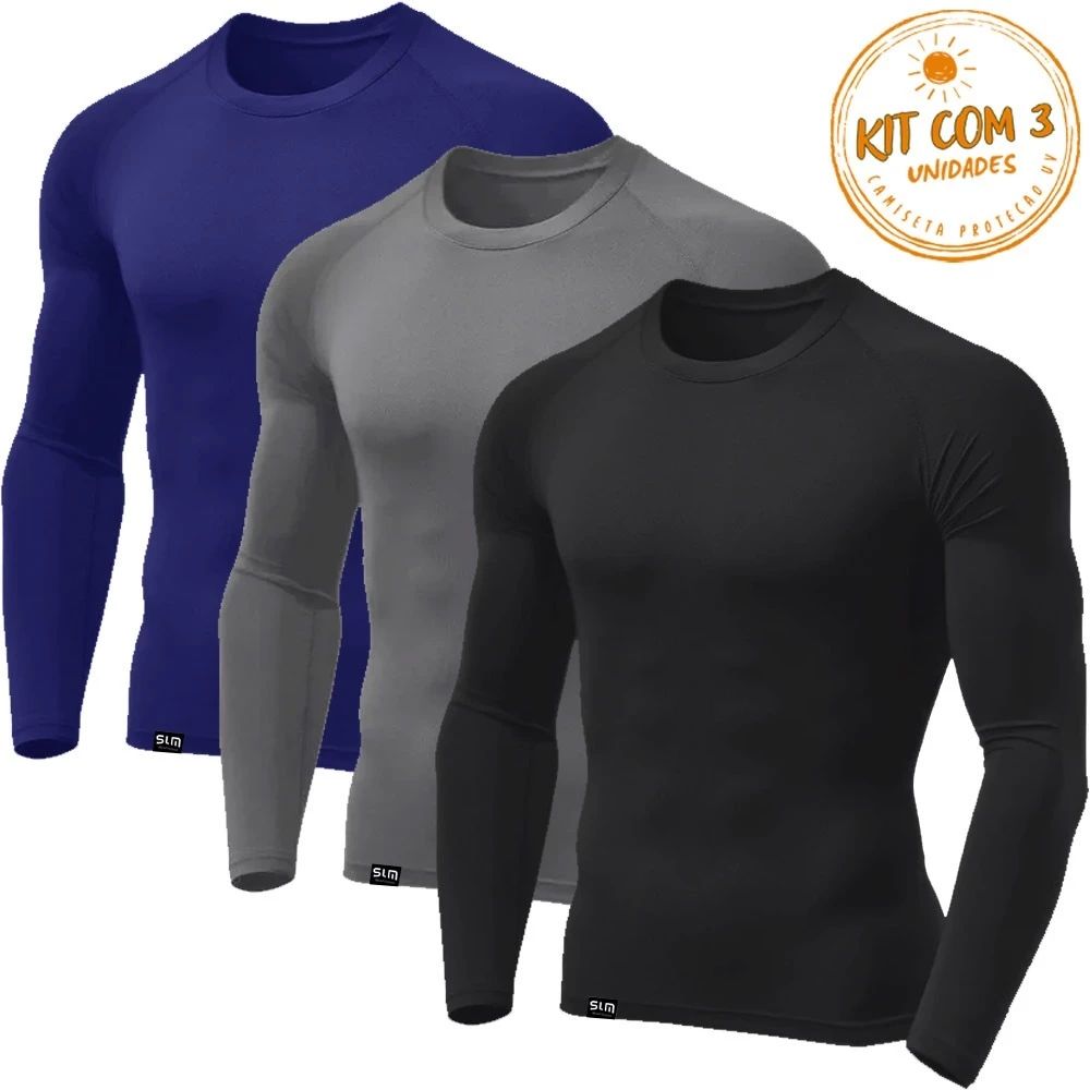 Kit 3 Camisetas Masculinas Segunda Pele Proteção UV Térmica — análise em Produtos Review Online